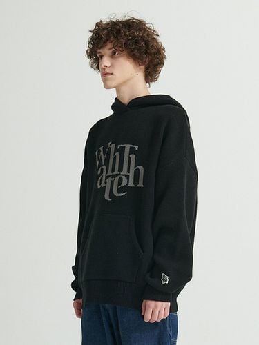 Big Logo Knit Hoodie Black - WHATTHEWEAR - Modalova