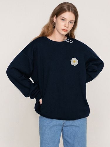 White Rose Embroidery White Clip Sweatshirt - GRAVER - Modalova