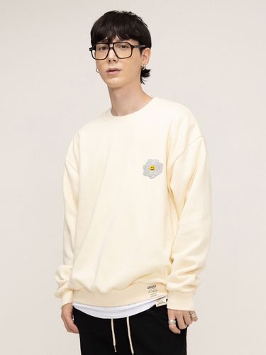 White Rose Embroidery White Clip Sweatshirt - GRAVER - Modalova