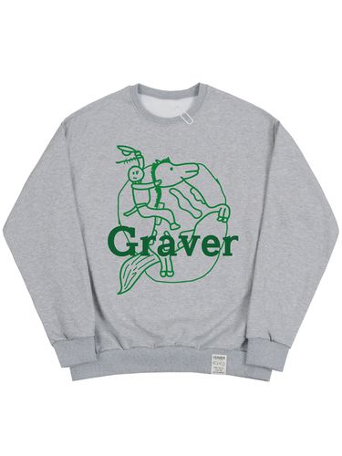 Big Cowboy Drawing Sweatshirt Gray - GRAVER - Modalova