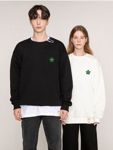 Green Flower Embroidery Sweatshirt - GRAVER - Modalova