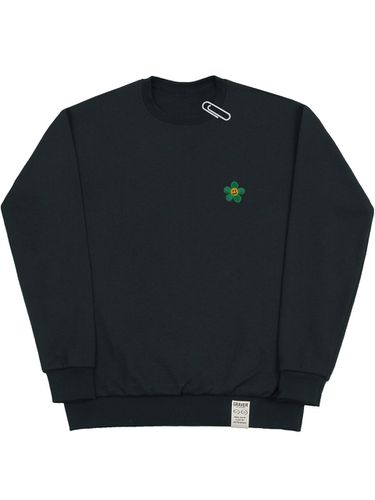 Green Flower Embroidery Sweatshirt_Charcoal - GRAVER - Modalova