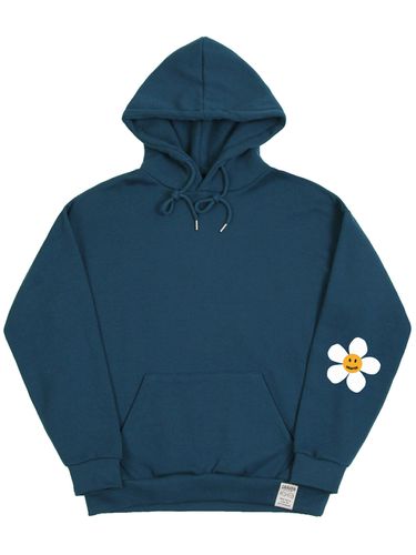 UNISEX] One Point Elbow Flower Dot Printed Hoodie - GRAVER - Modalova