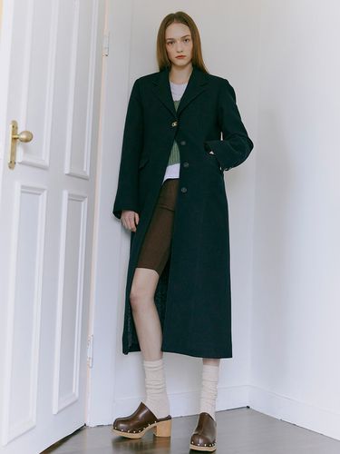 Slim Single Long Coat (Black) - ETMON - Modalova