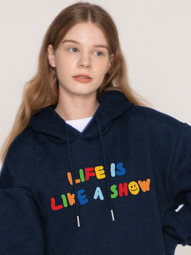 UNISEX] Rainbow Life Smile Logo Printed Hoodie - GRAVER - Modalova