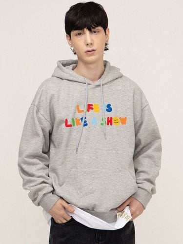 UNISEX] Rainbow Life Smile Logo Printed Hoodie - GRAVER - Modalova