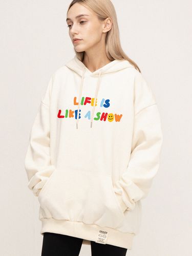 UNISEX] Rainbow Life Smile Logo Printed Hoodie - GRAVER - Modalova