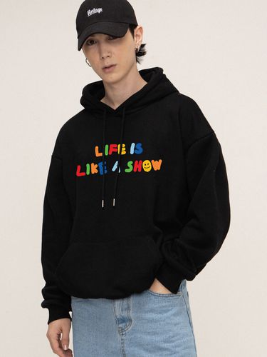 UNISEX] Rainbow Life Smile Logo Printed Hoodie 6 Colors - GRAVER - Modalova