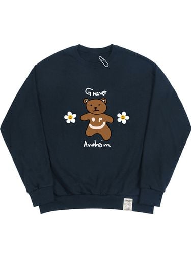 UNISEX] Big Bear Flower Smile Printed Sweatshirt - GRAVER - Modalova