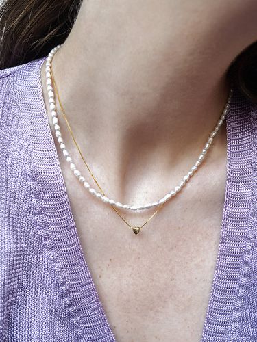 Petit Heart Pearl Necklace Set - L’OMBRILLANT - Modalova