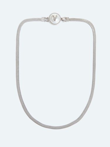 Short Herringbone Chain Necklace_Silver - viollina - Modalova