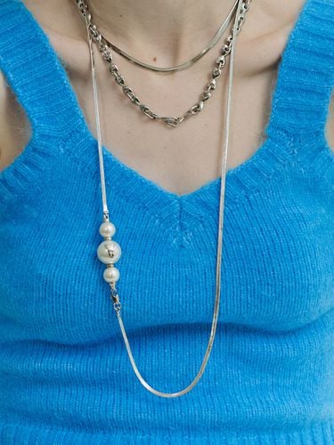 Pearls Long Necklace_Silver - viollina - Modalova