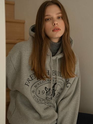 Bulldog Printed Hoodie - Siyazu - Modalova