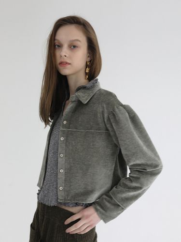 Velour Shirts Jacket_Mint - SOFT SEOUL - Modalova