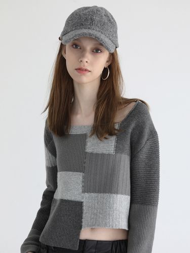 Color Block Knit_Grey - SOFT SEOUL - Modalova