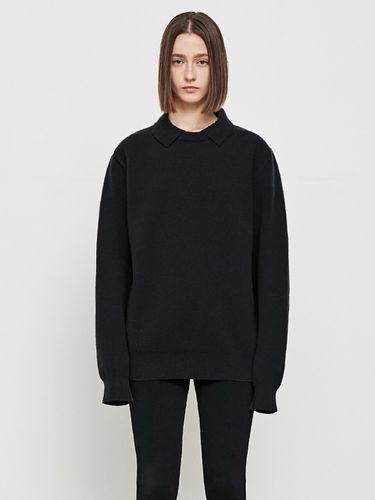 Semi Overfit Collar Knit _ Black - EZIO - Modalova