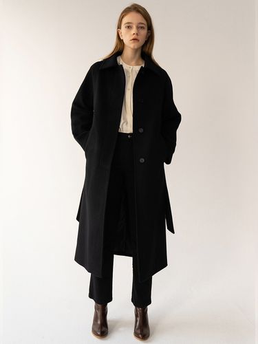 ESSENTIAL] Cashmere Single Coat_Black - KINDERSALMON - Modalova