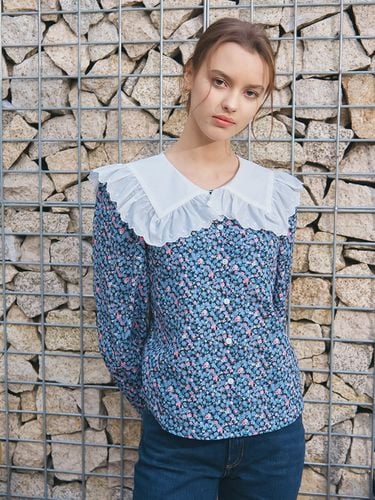 Sailor Collar Lace Blouse (Flower) - VEM.VER - Modalova