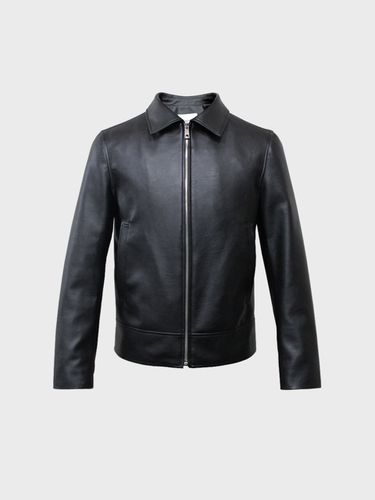 Simple Vegan Leather Jacket Black - MUGUET - Modalova