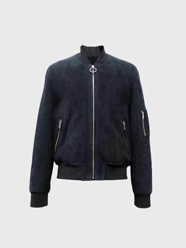 MA-1 Real Leather Jacket Black - MUGUET - Modalova