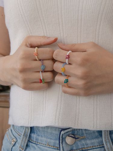 Flower Bead Ring - Primaute - Modalova