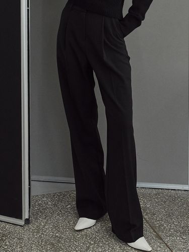 OU775) Maxi Wide Slacks_Black - ouie - Modalova