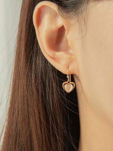 Heart Drop Earring - Primaute - Modalova