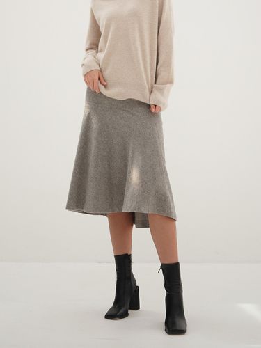 Herringbone Flared Skirt_ Grey - ACUD - Modalova