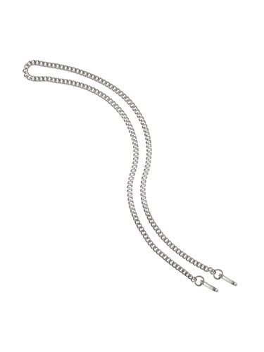 Satin slim silver chain - SEMICODE - Modalova