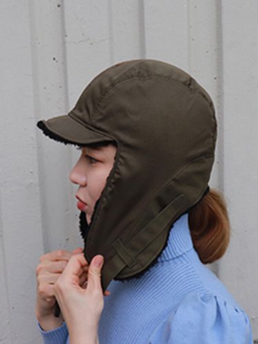 Fur ear muff hat - khaki - MAD FACTORY - Modalova