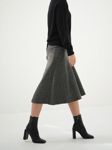 Herringbone Flared Skirt_ Black - ACUD - Modalova