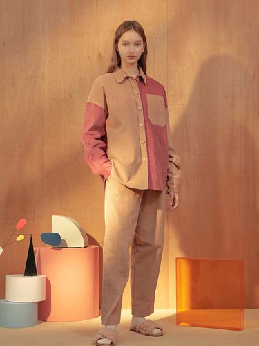 Corduroy Color Block Shirt - Near&Dear - Modalova