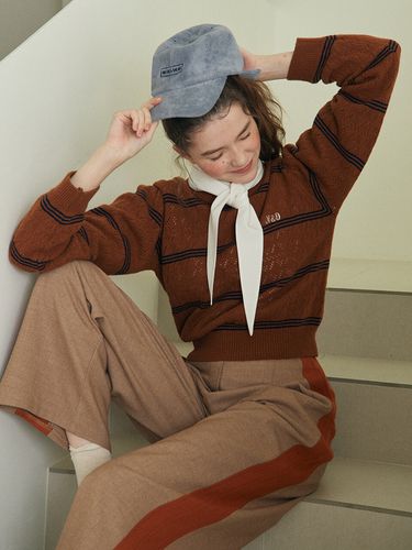 Side Line Wide Pants_Brown - Near&Dear - Modalova