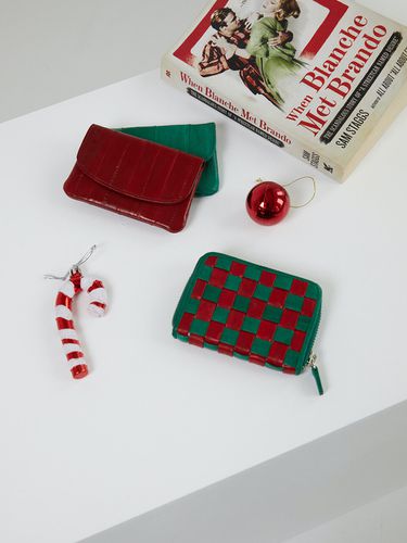 Checker Board Card Wallet_Jingle Bells - doublequotes - Modalova