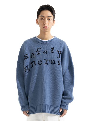 SAFETY LETTERING WOOL KNIT BLUE - MASSNOUN - Modalova