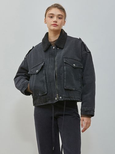 Eco Boa Fur Vintage Denim Jacket () - RYUL + WAI: - Modalova