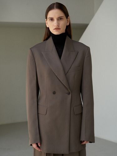 Wool Tailored Jacket Dark Brown - VUNSCH - Modalova