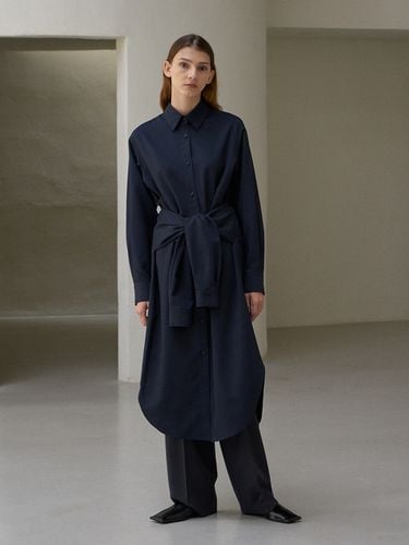 Knotted Shirt Dress Navy - VUNSCH - Modalova