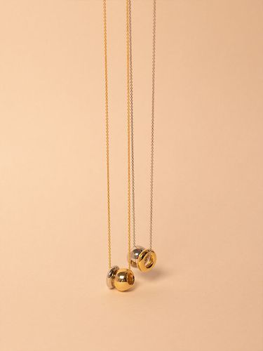 Deux Ring Necklace - Silver / Gold - ENGBROX - Modalova