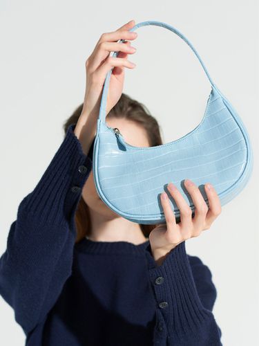 Pie Texture Hobo Bag Skyblue - Seoneedclub fai - Modalova