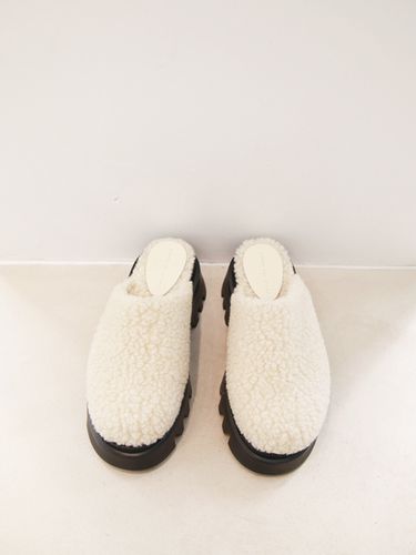 Lucas Shearling Mules - blanc sur blanc - Modalova