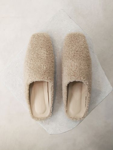 Ciel Shearling Mules Beige - blanc sur blanc - Modalova