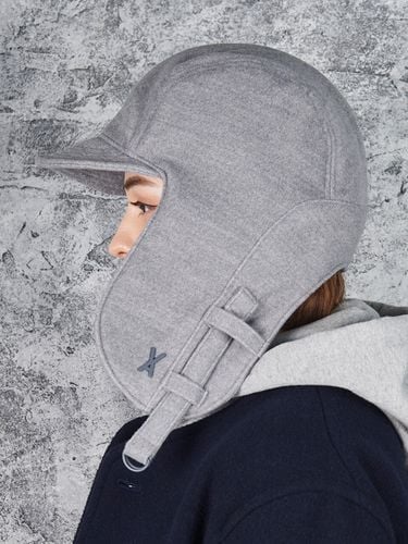 Stud Logo Overfit Wool Trooper Hat_Gray - VARZAR - Modalova