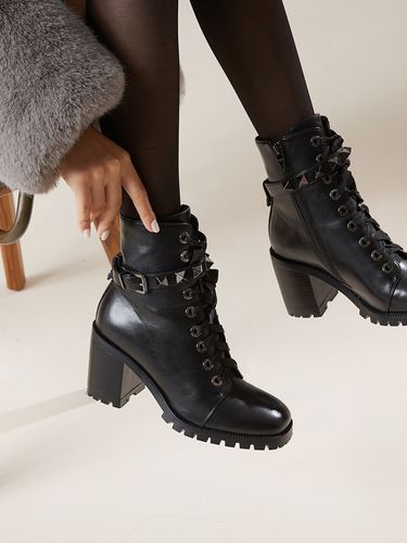 Vaness Lace-Up Ankle Boots - Black - Jinny Kim - Modalova