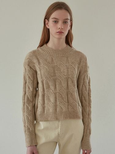 Twist Mock Neck Sweater (Beige) - YAN13 - Modalova