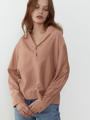 Open Collar Blouse (Pink) - molto - Modalova