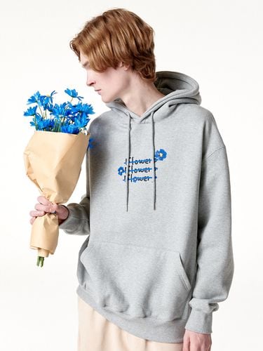 Three Blue Flower Fleece-Back Hoodie - RADINEO - Modalova