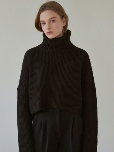 Turtleneck Crop Knit (Black) - YAN13 - Modalova