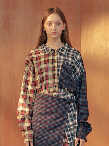 Back Point Check Combi Shirt - Near&Dear - Modalova