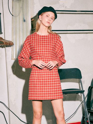 Holiday Check Mini Dress_RD - Near&Dear - Modalova